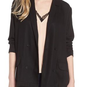 Trouve Double Breasted Black Long Blazer M